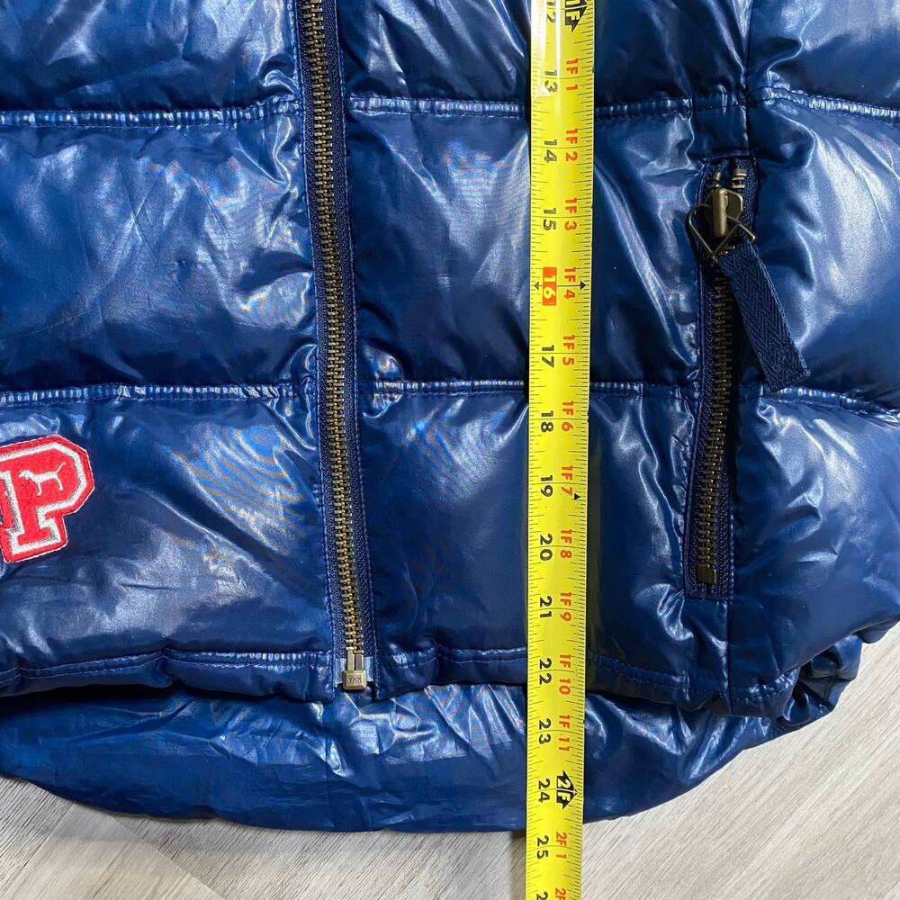 Vintage Y2K Victorias Secret PINK Puffer Down Vest Navy Grand Escape Lodge Small - Picture 8 of 8